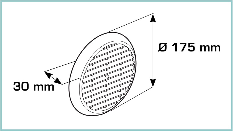 Schema Griglia Ø175 con aggancio FLEX 100/125