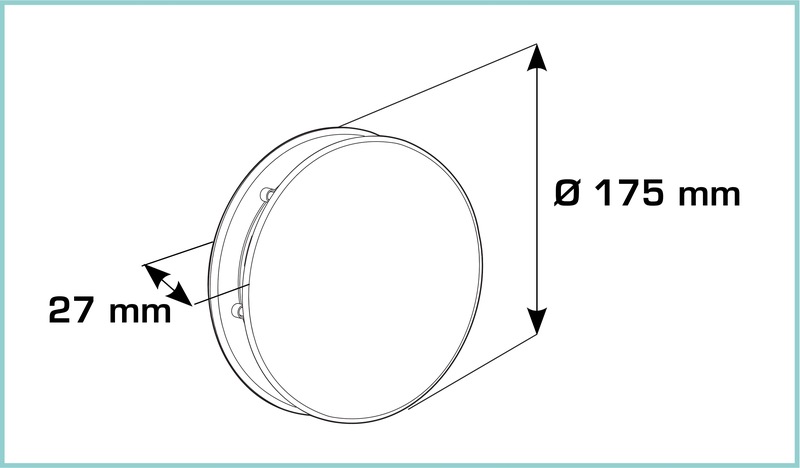 Schema Esalatore antivento Ø 175 con aggancio FLEX 100/125