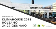 KLIMAHOUSE 2018 dal 24 al 27 Gennaio a Bolzano