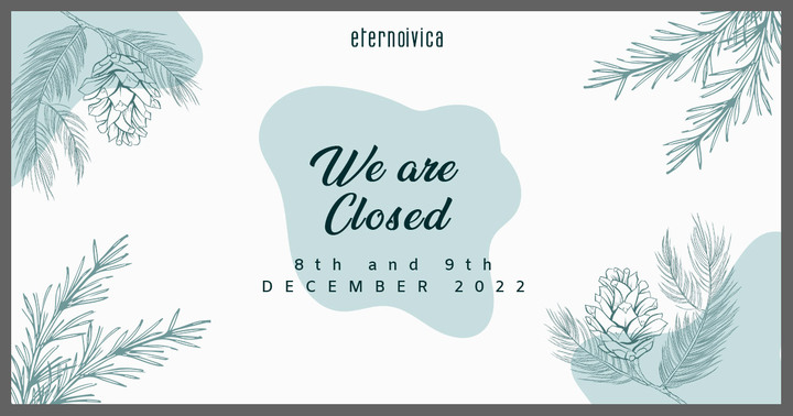 From 8th to 9th December the organization will be closed From 8th to 9th December the organization will be closed