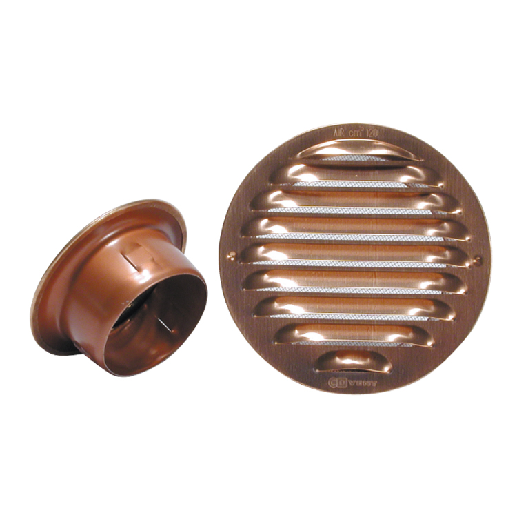 Copper round metal grate for flush fitting with mesh for pipes diameter 200 mm