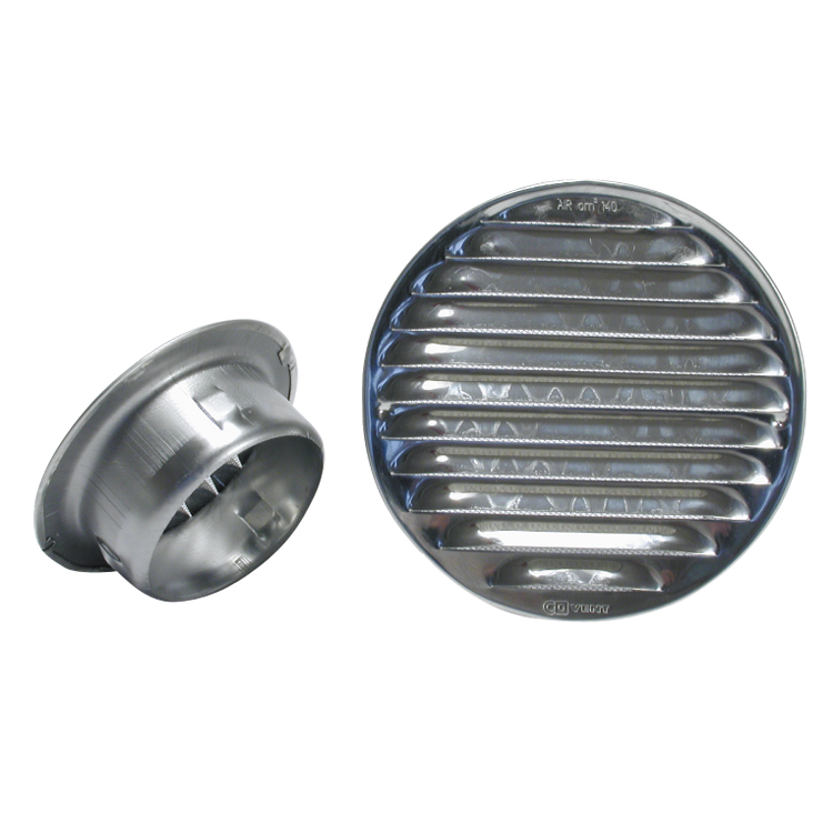 Aluminium round metal grate for flush fitting with mesh for pipes diameter 80 mm