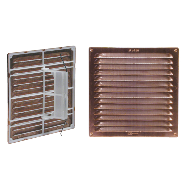 Copper square metal grate with springs and mesh 150x150 mm